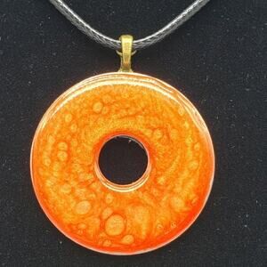 Hand Painted and Sealed Swirled Pendant Necklace